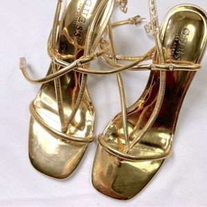 Guess Gold Strappy Heels